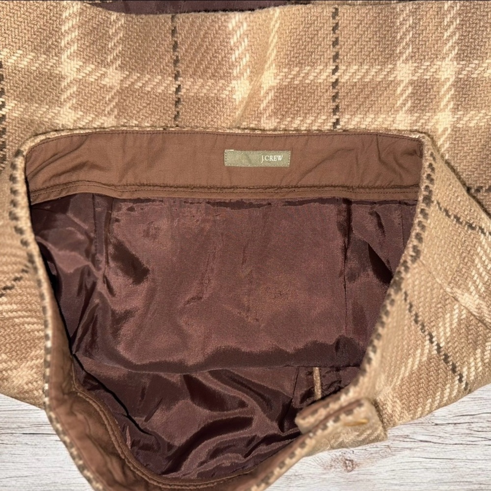 J. Crew Vtg Y2K Women’s Wool-Blend Brown Plaid Mini Skirt ~ Size 6 - Picture 3 of 7